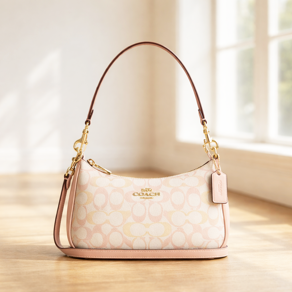 COACH Teri Shoulder Bag In Pretty Signature Canvas Crossbody CDZ05