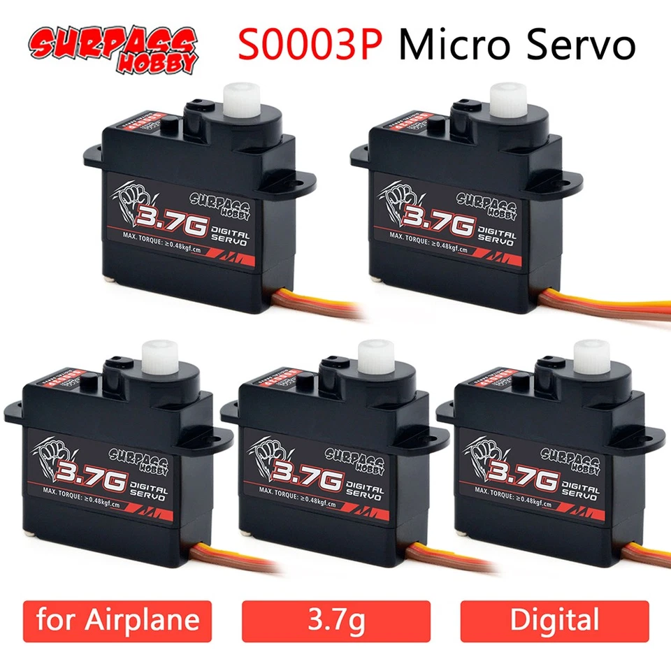 Surpass Hobby Kunststoff-Servo 3,7 g für RC-Flugzeuge Starrflügelhubschrauber