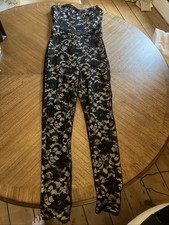 Lipsy Black Lace Jumpsuit Size 6 XS