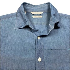 Suitsupply Shirt 15.5 39 Mens L/S Button Up Albiate Denim Blue VGUC