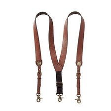 NOCONA Men's Bullet Concho Gallus Genuine Leather Suspenders, Brown, X-Large