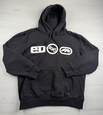 Vintage Ecko Unltd Sweatshirt Rhino Logo Black Skater Pullover Hoodie Y2K Mens L