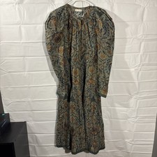 Ulla Johnson Anoush Dress Spruce Women’s Size 6 Mid Puff Sleeves Button Front