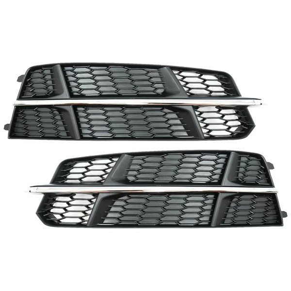 Abdeckungen Seitengitter FüR Audi A6 C7 4G S-Line Facelift 15-18 Schwarz Chrom-image