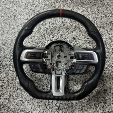 2015-2023 Ford Mustang Carbon Fiber Steering Wheel W Button Controls Flat 2015-2023 Ford Mustang Carbon Fiber Steering Wheel W Button Controls Flat