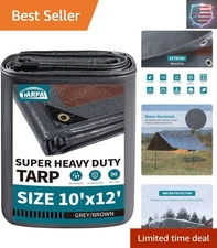 10x12 Feet Heavy Duty Waterproof Tarp 20mil with UV Protection & Grommets