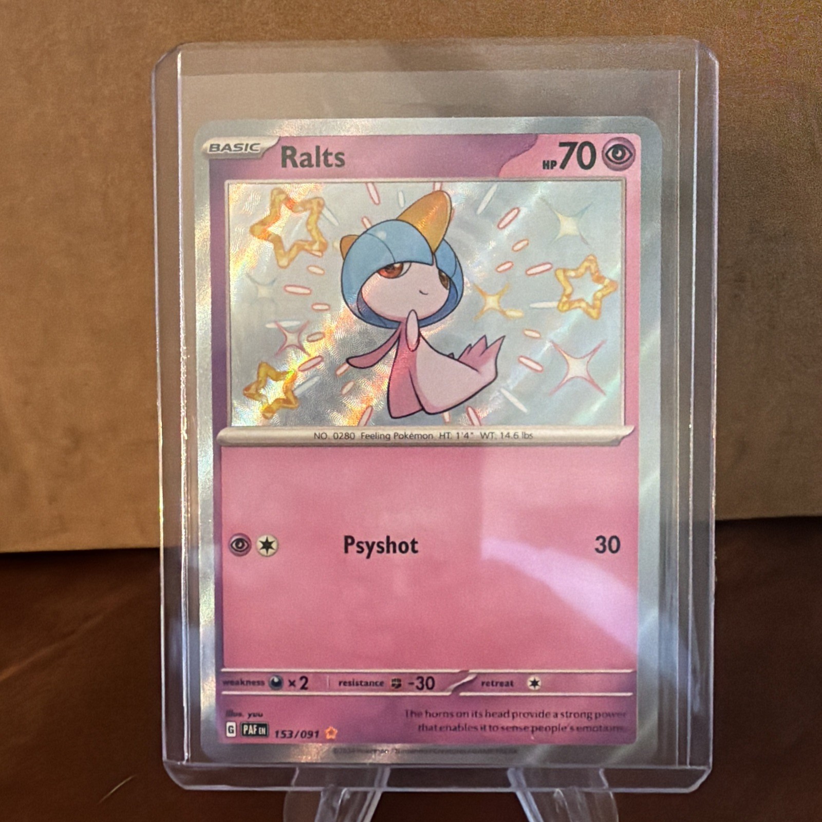Ralts 153/091 Shiny Rare Paldean Fates Pokemon NM/M
