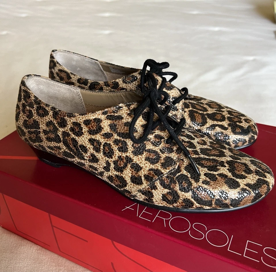Aerosoles Leopardo Estampado Guepardo Oxfords Con Cordones Naranja Sota Talla 6 Nuevo Foto 3 de 4