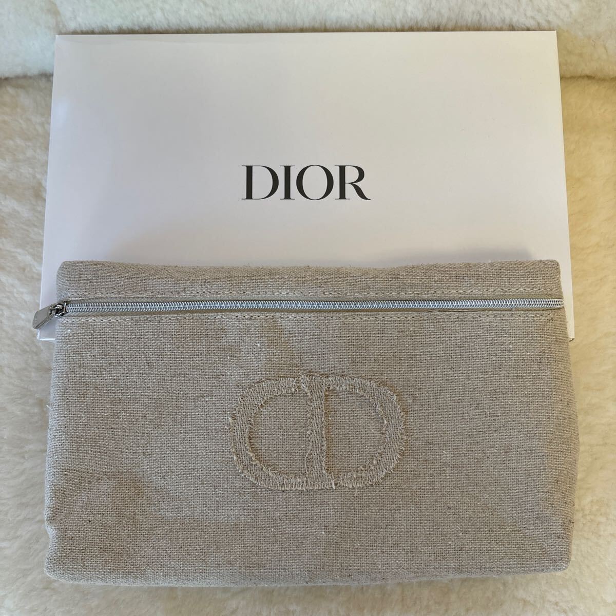 Dior beige novelty clutch pouch bag style 046