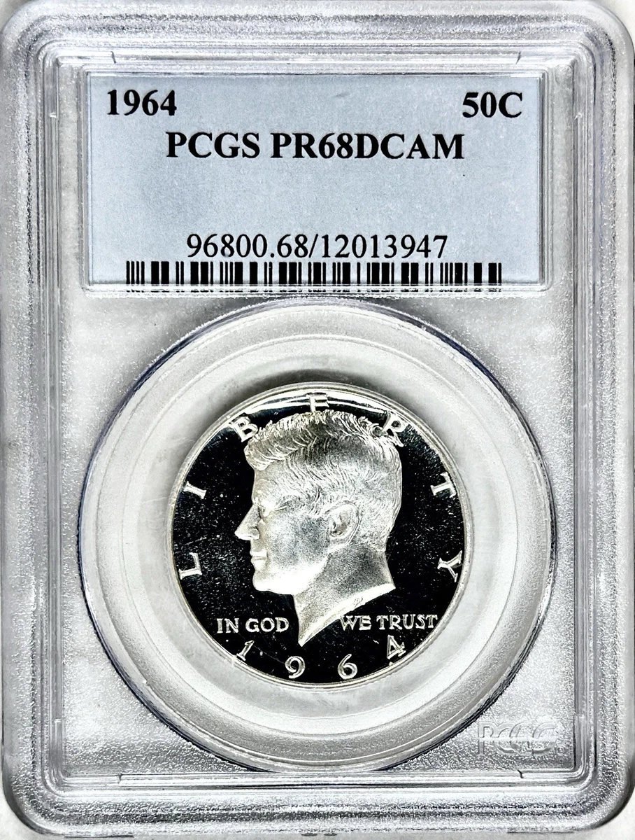 PCGS Certified PR 68 Graded 1964 Kennedy US Half Dollars (1964-Now