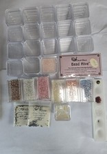 Bead Organizing Lot 90 Stackable Minis 36 Interlocking  Beads and Needles