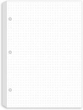 A5 Dotted Paper Refills for A5 Filofax Planner/Binders/Organizer, 3-Hole Punc...