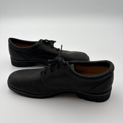 Timberland 95534 Mens 10.5M Black Leather Work Casual Oxford Scuffed Comfort