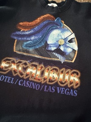 Vintage 90s Excalibur Las Vegas Casino Sweatshirt Mens L Castle knight Helmet