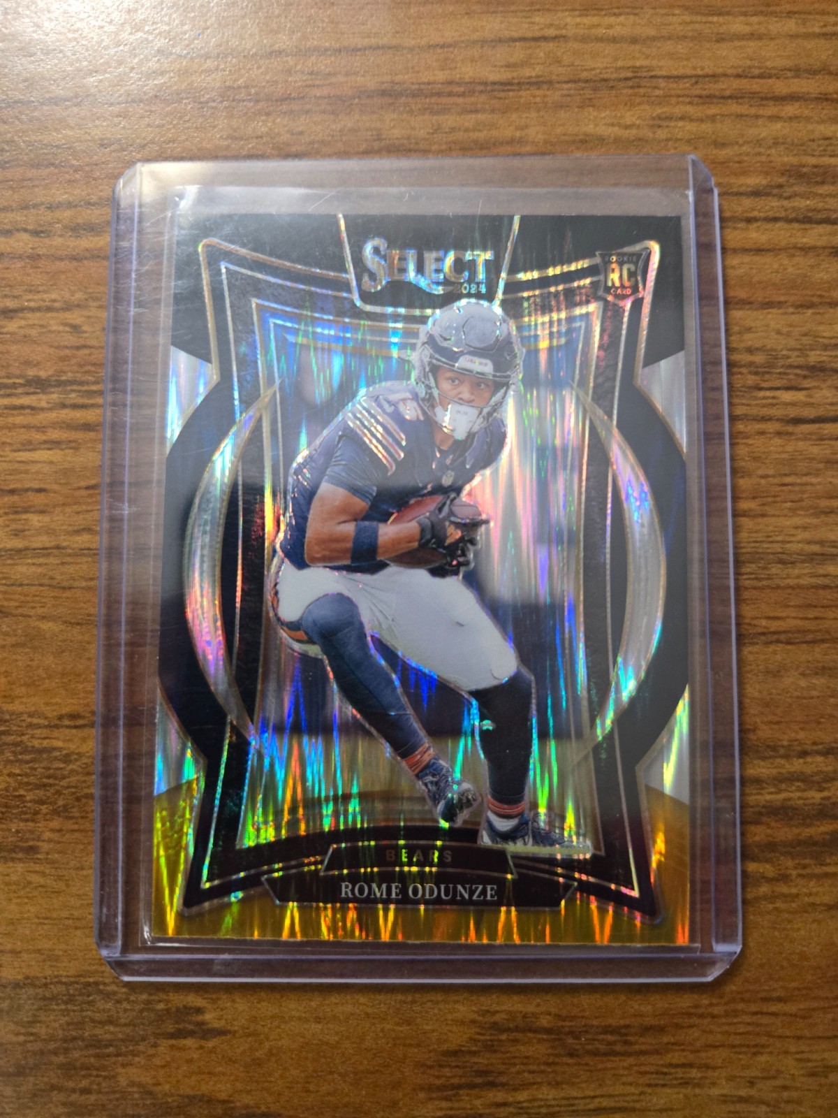 2024 Panini Select - Concourse Rome Odunze Rookie #3 Black & Gold Shock Prizm