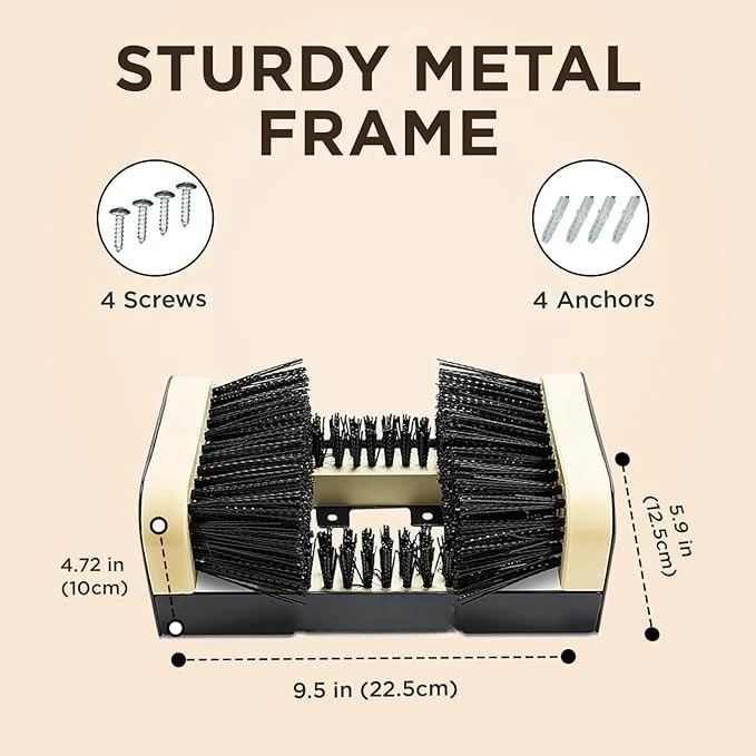 Quitabotas con cepillo y raspador resistente para limpiar barro, nieve y tierra Foto 2 de 4