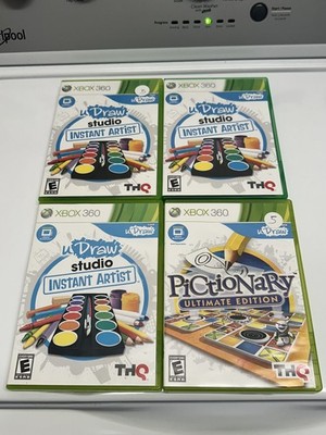 Xbox 360 uDraw Studio Instant Artist + Pictionary Lot of 4 TESTED & WORKS