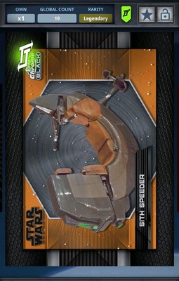 25cc SITH SPEEDER DARK SIDE CHROME BLACK 24 Legendary Star Wars Card Trader