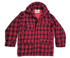 Vintage Woolrich Buffalo Plaid Wool Mackinaw Hunting Jacket Size 40