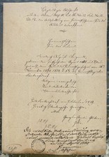 Beglaubigte Abschraft von 1860 für Heimatschein 1839 Königreich Sachsen Freiberg