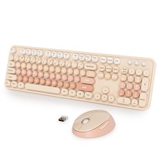 Wireless Keyboard and Mouse Set, Retro Typewriter Keyboard, 2.4GHz Full Size ...