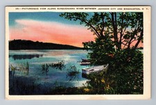 Binghampton NY-New York, Along Susquehanna River, Vintage c1939 Postcard