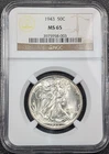 1943 Walking Liberty Silver Half Dollar 50C NGC MS65 - Old Glory C&C 1c Auction!