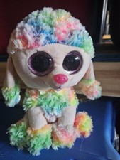 TY Beanie Boos - RAINBOW the Poodle (Glitter Eyes) (6.5 inch) - MWMTs Boo Toy
