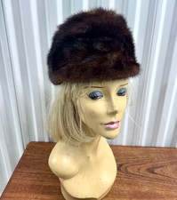 Vintage Lenora Marshal Brown Mink Fur Mod Style Hat