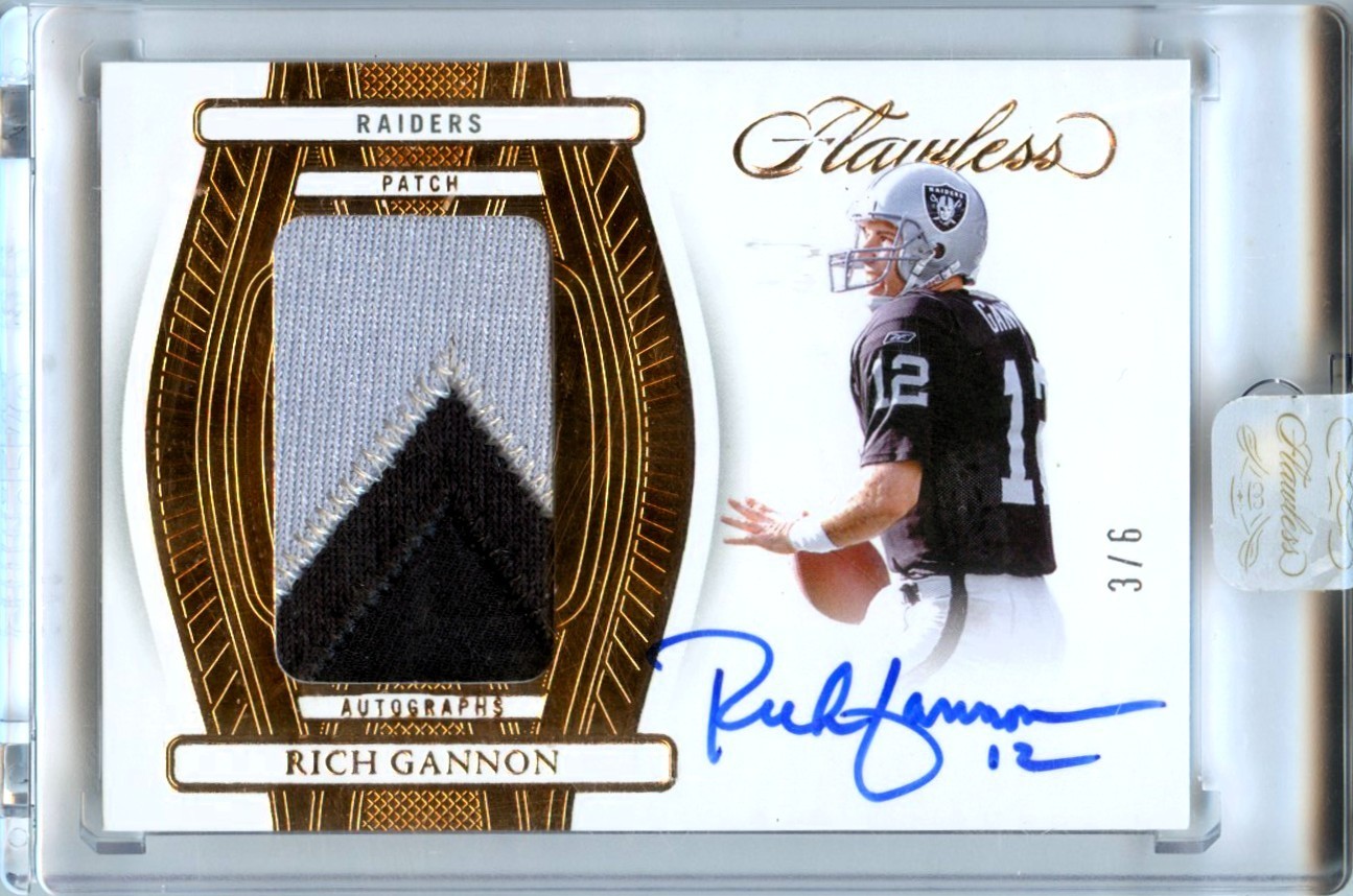 RICH GANNON 2024 FLAWLESS ENCASED BRONZE JERSEY PATCH AUTO SP 3/6 RAIDERS