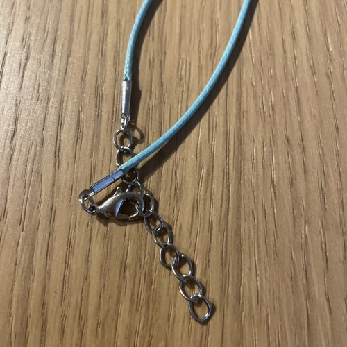 Blue Heart Necklace With Silver Penguin Character Crisp Close - Picture 3 of 3