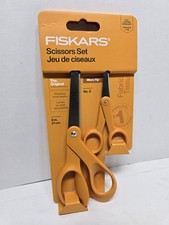 Original Orange Handled Scissors 2-Piece Set, 5" Micro Tip and 8" Stainless S...
