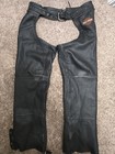 Vintage Harley Davidson Leather Chaps Pants M Mens 90s Black USA Made Biker