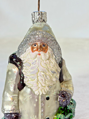 Patricia Breen Platinum THROUGH THE WOODS SANTA #2137 Vintage Ornament 2001