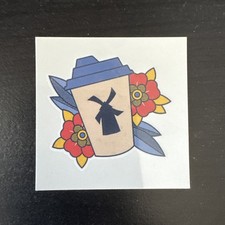 Dutch Bros Temporary Tattoo Cup Flowers Windmill June 28 2024