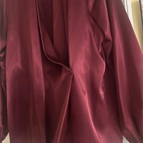 Calvin Klein Damen Bluse Weinrot V-Ausschnitt Langarm Größe 2x Neu! - Bild 4 von 9