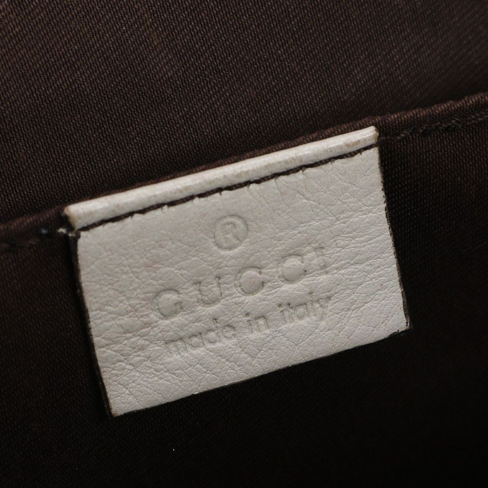 GUCCI GG Canvas Interlocking G Flower Tote Bag 190247 Leather Brown White Italy thumbnail 8