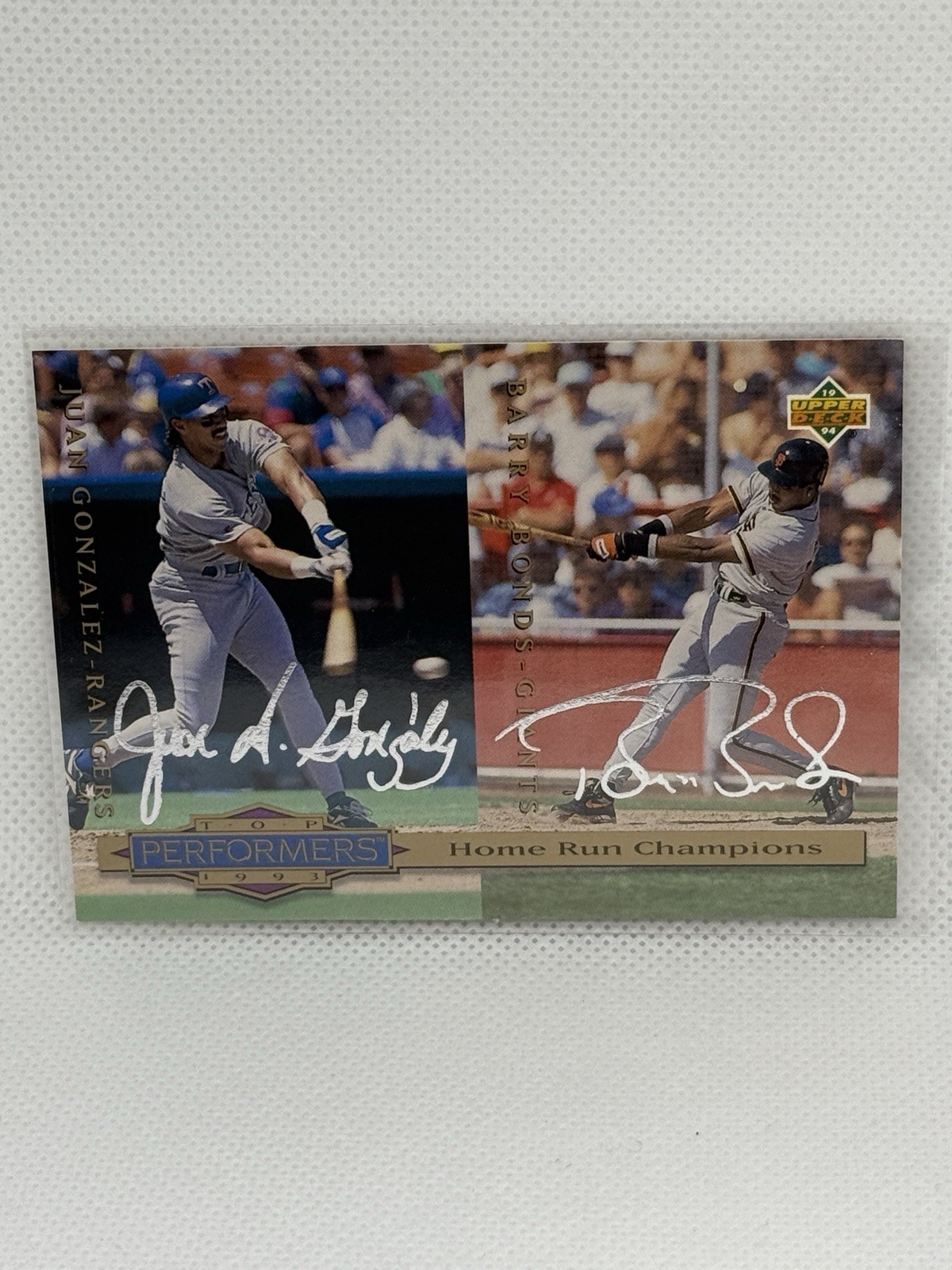 Barry Bonds 1993 Upper Deck #313 Performers SILVER SIGNATURE