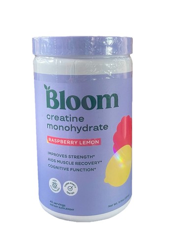 Bloom Creatine Monohydrate Powder Raspberry Lemon Flavor 40 Servings ...