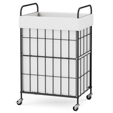 Laundry Hamper with Wheels, 90L Laundry Basket with Handle, Laundry Sorter wi...