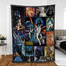 Stars Wars PREMIUM Fleece Blanket, Vtg Movie Anniversary Fleece Blanket