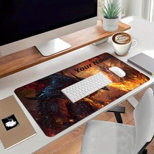HOT-40*90cmDoom Castle Gaming Desk Mat - Custom Name Personalization, Non-Slip R