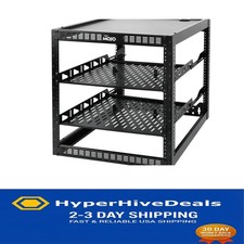 Durable 12U Alloy Steel Network Rack with 2 Shelves - Ideal for IT AV Gear