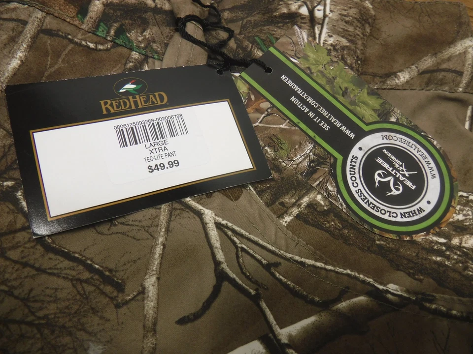 NEW Red Head Realtree Xtra Green Tec-Lite Mens Pants size Large 38x31 length - Image 4 of 4