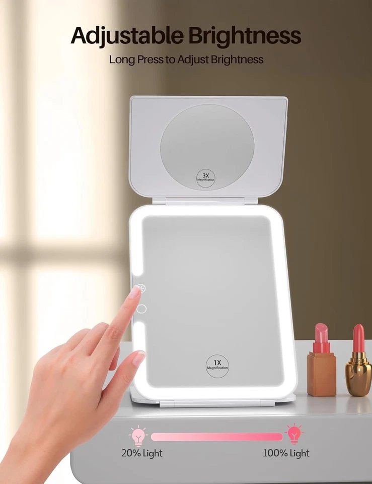 Makeup Mirror with Lights, 1X 3X Magnification with 10x Magnifying Mirror - Image 3 of 4