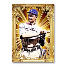 Elmer Flick Golden Icon Art Card 02/20 Starpop Signed Baseball Short Print