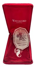 VTG Waterford Crystal Baby's 1st Christmas Ornament Original Box And Dust Bag