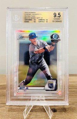 2020 Bowman Chrome Bobby Witt Jr. 1st Refractor /499 Rookie RC BGS 9.5 Gem Mint