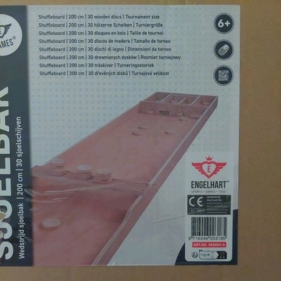 Shuffleboard 200cm Shuffle Board Holz Spiel mit 30 Spielsteinen