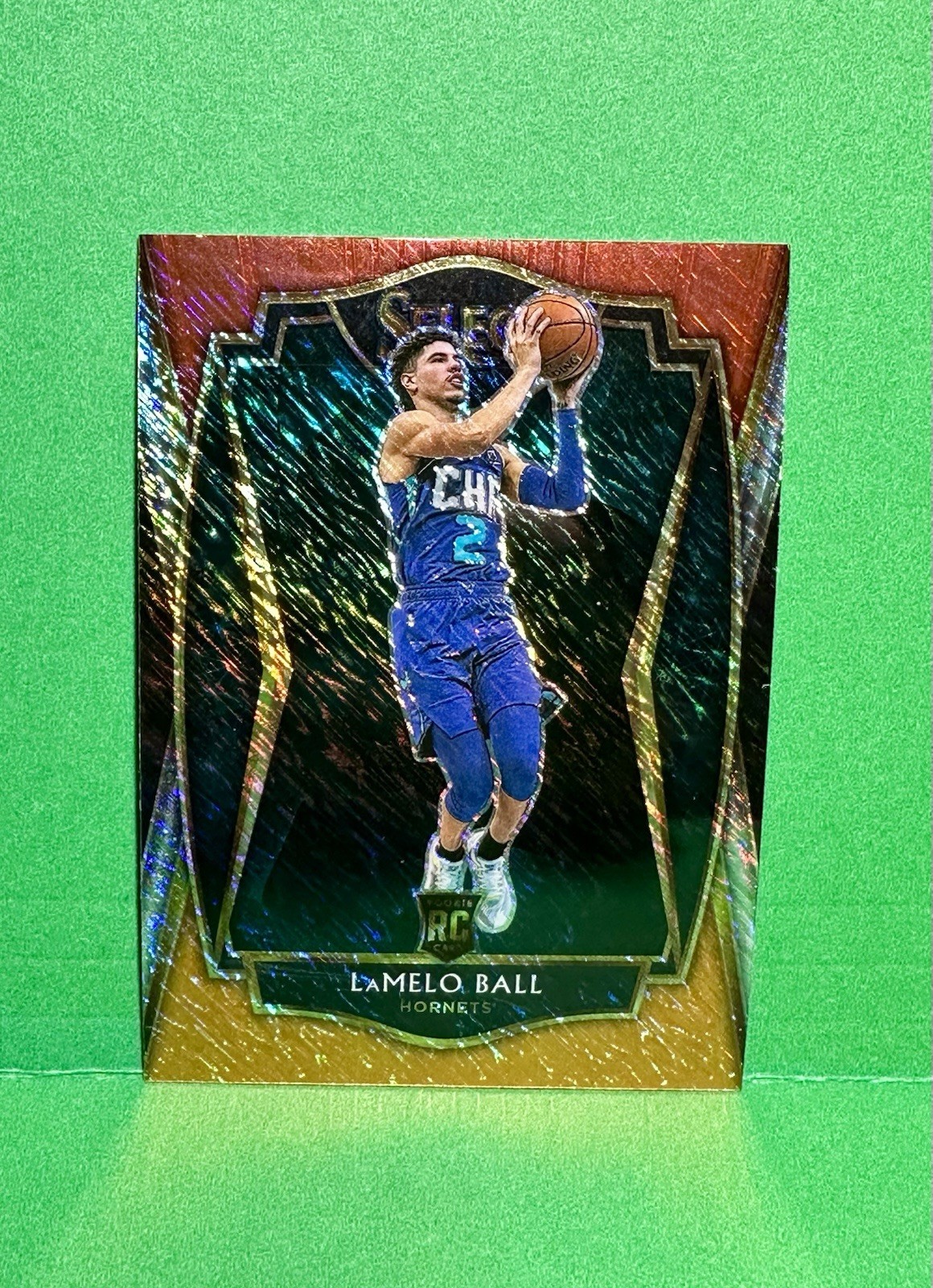 2020-21 Select Premier Level Lamelo Ball Orange White Red Shimmer Rookie #183